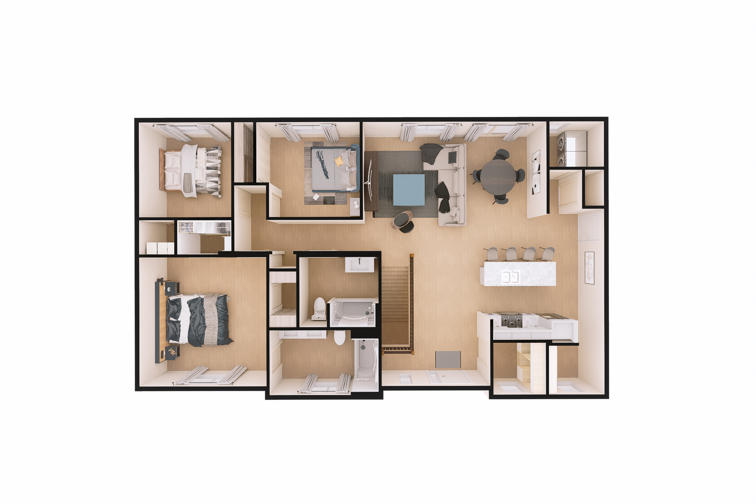 The Lincoln 3D Floor Plan